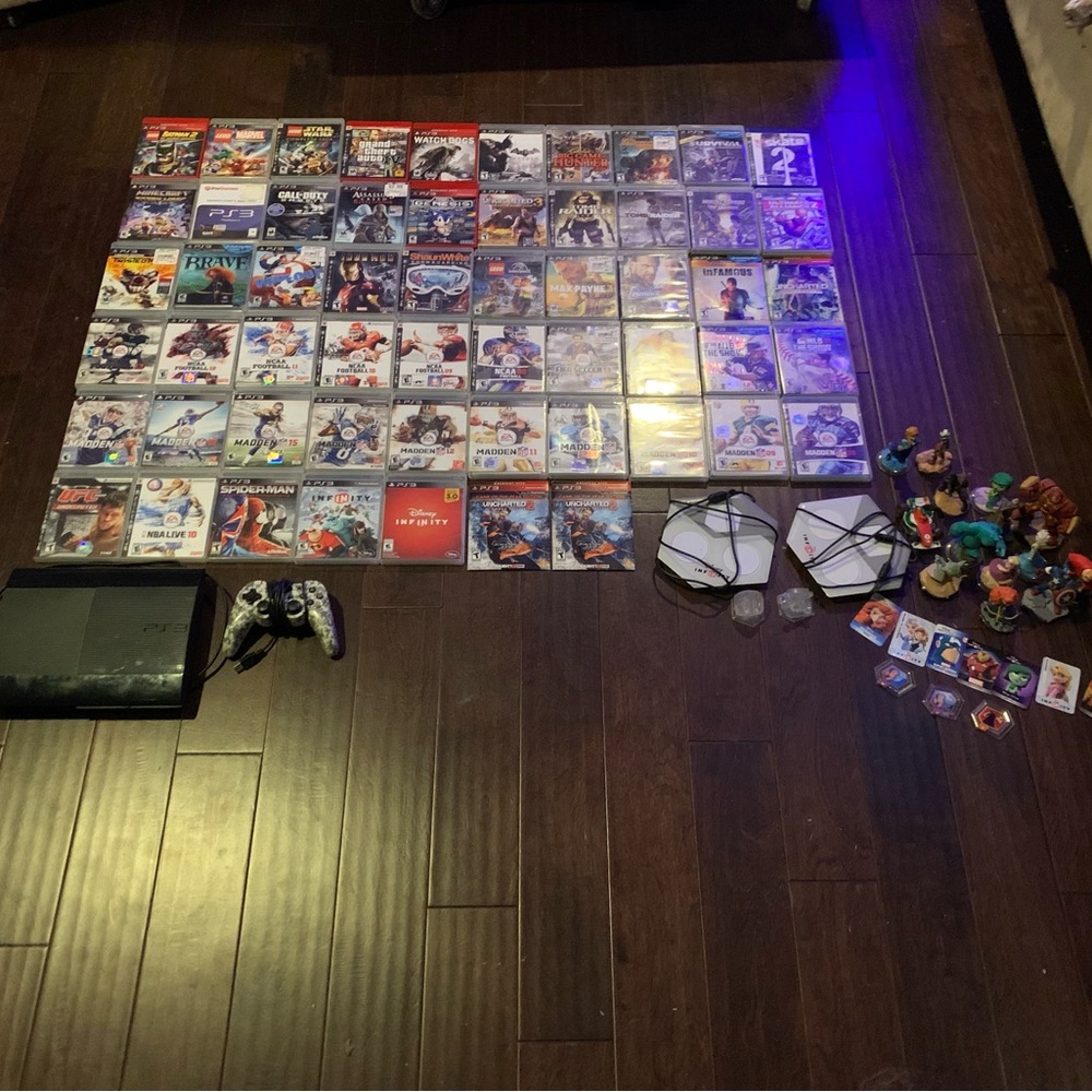 Used PS3 super slim 500 GB with 57 games and accessories